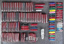Lot of 121 mostly Victorinox and Wenger Swiss army knife 14.25 lbs