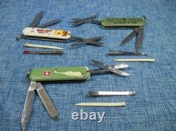 Lot of 13 Victorinox 58mm Swiss Army Knives Classic SD Mixed Colors