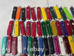 Lot of 189 Assorted Victorinox Classic SD Swiss Army Knives 58mm With & WithO Ads