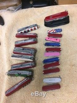 Lot of 20-SMALL, Med And Large Victorinox Swiss Army Knives