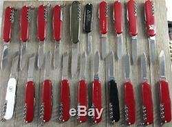 Lot of 20 Victorinox Swiss Army Knife 91/84mm Confiscated Nice Lot Needs Cleaned