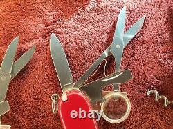 Lot of 3 Victorinox Explorer Red 91 mm Swiss Army Knife with Magnifying Glass