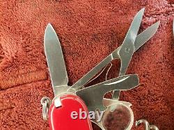 Lot of 3 Victorinox Explorer Red 91 mm Swiss Army Knife with Magnifying Glass