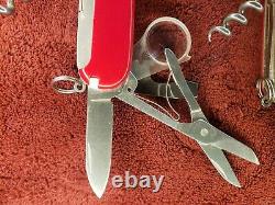 Lot of 3 Victorinox Explorer Red 91 mm Swiss Army Knife with Magnifying Glass