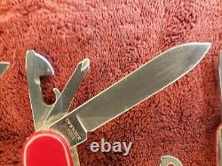 Lot of 3 Victorinox Explorer Red 91 mm Swiss Army Knife with Magnifying Glass