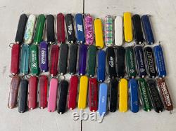 Lot of 46 Assorted Victorinox Classic SD Swiss Army Knives 58mm With & WithO Ads