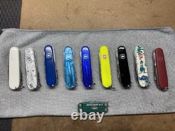 Lot of 9 Victorinox Swiss Army Knives Climber Stay Glow Tommy Bahama White Black