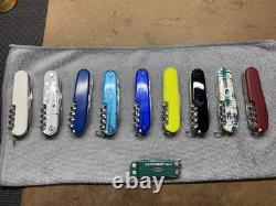 Lot of 9 Victorinox Swiss Army Knives Climber Stay Glow Tommy Bahama White Black
