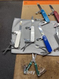 Lot of 9 Victorinox Swiss Army Knives Climber Stay Glow Tommy Bahama White Black