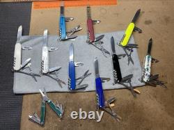 Lot of 9 Victorinox Swiss Army Knives Climber Stay Glow Tommy Bahama White Black