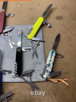 Lot of 9 Victorinox Swiss Army Knives Climber Stay Glow Tommy Bahama White Black