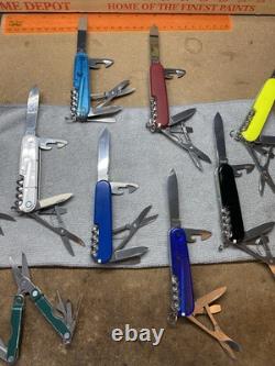 Lot of 9 Victorinox Swiss Army Knives Climber Stay Glow Tommy Bahama White Black