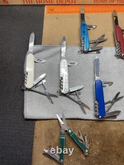 Lot of 9 Victorinox Swiss Army Knives Climber Stay Glow Tommy Bahama White Black