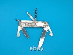 MINT Victorinox Spartan Eagle Swiss Army Knife Stainless Steel Handle! RARE