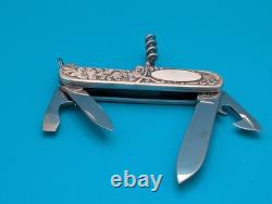 MINT Victorinox Spartan Eagle Swiss Army Knife Stainless Steel Handle! RARE