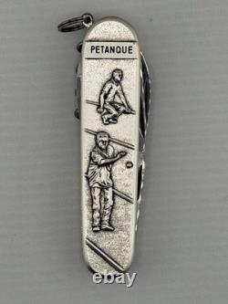 MINT Victorinox Spartan Petanque carved stainless steel handle knife