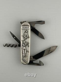 MINT Victorinox Spartan Petanque carved stainless steel handle knife