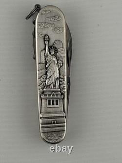 MINT Victorinox Statue of Liberty Carved Stainless Swiss Army Knife Spartan