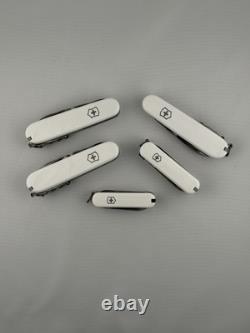 MINT White Victorinox Swiss Army Knife Lot of 5 Knives