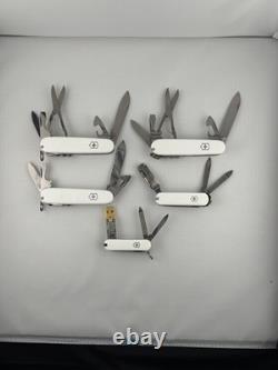 MINT White Victorinox Swiss Army Knife Lot of 5 Knives