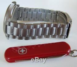 MeN NOS WENGER Swiss Army SAK TITANIUM 4 HaNd DUAL TIME GMT FIELD+KNIFE=Gift SET