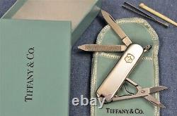 Mint in Box TIFFANY Sterling Silver Gold 18k VICTORINOX Classic Swiss Army Knife