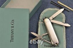 Mint in Box TIFFANY Sterling Silver Gold 18k VICTORINOX Classic Swiss Army Knife