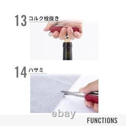 NEW VICTORINOX Outrider Black/Red Swiss Army Knife 14 Tools Camping Outdoor