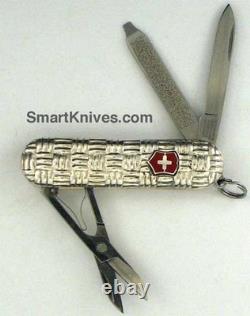 NEW Victorinox Swiss Army Knife Sterling Silver. 925 Basketweave Reed & Barton