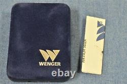 NIB Wenger Luxury Cigar Cutter 704 SS Scales BLK Leather Inlay Swiss Army Knife