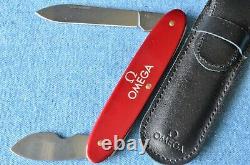 NOS NEW METALLIC RED Wenger OMEGA Case Back Knife / Watch Case Swiss Army Knife