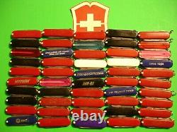 NTSA LOT of 50 SWISS ARMY VICTORINOX ASST COLOR CLASSIC 58mm KNIVES FREE SHIP