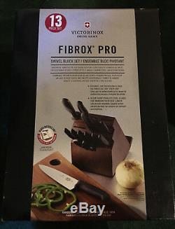 New Original Victorinox Swiss Army 13-Piece FIBROX PRO Swivel Knife Block Set