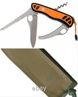New Victorinox Swiss Army 111mm Knife HUNTER XT GRIP + OD MOLLE 0.8341. MC9+
