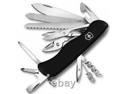 New Victorinox Swiss Army 111mm LockBlade Knife WORKCHAMP BLACK + LEATHER
