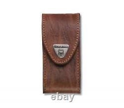 New Victorinox Swiss Army 91mm Knife SWISSCHAMP BLUE + BROWN LEATHER POUCH