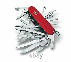 New Victorinox Swiss Army 91mm Knife SWISSCHAMP RED + DELUXE NYLON POUCH 1.6795