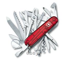 New Victorinox Swiss Army 91mm Knife SWISSCHAMP RUBY RED + DELUXE NYLON POUCH