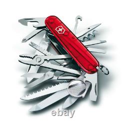 New Victorinox Swiss Army 91mm Knife SWISSCHAMP RUBY RED + DELUXE NYLON POUCH