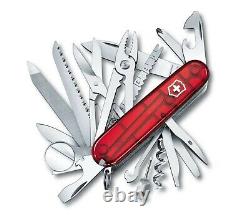 New Victorinox Swiss Army 91mm Knife SWISSCHAMP RUBY RED + DELUXE NYLON POUCH