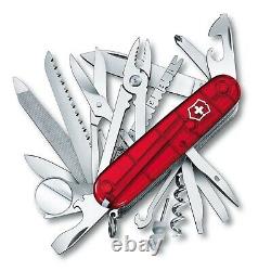 New Victorinox Swiss Army 91mm Knife SWISSCHAMP RUBY RED + DELUXE NYLON POUCH