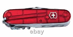 New Victorinox Swiss Army 91mm Knife SWISSCHAMP RUBY RED + DELUXE NYLON POUCH