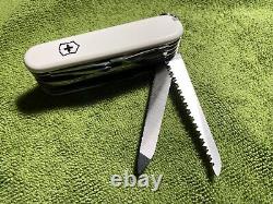 New Victorinox Swiss Army 91mm Knife SWISSCHAMP WHITE + LEATHER SHEATH