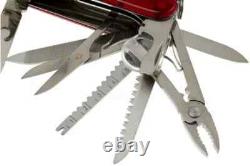 New Victorinox Swiss Army 91mm RUBY RED SWISSCHAMP Knife 1.6795. T 53506