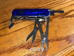 New Victorinox Swiss Army Leather + 91mm Knife HANDYMAN PLUS Blue 1.3773. T2P