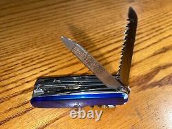 New Victorinox Swiss Army Leather + 91mm Knife HANDYMAN PLUS Blue 1.3773. T2P