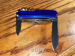 New Victorinox Swiss Army Leather + 91mm Knife HANDYMAN PLUS Blue 1.3773. T2P