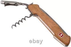 New Victorinox Swiss Army Pocket Knife Wine Master Walnut With Pouch 0.9701.63