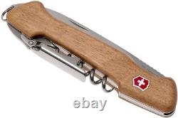 New Victorinox Swiss Army Pocket Knife Wine Master Walnut With Pouch 0.9701.63