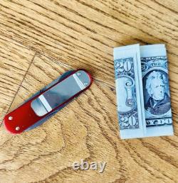 New Victorinox Vintage 1991 Alox Money Clip Swiss Army Knife Smooth Red 74mm New
